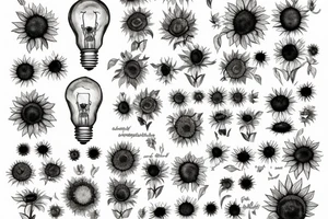 Sunflower lightbulb tattoo idea