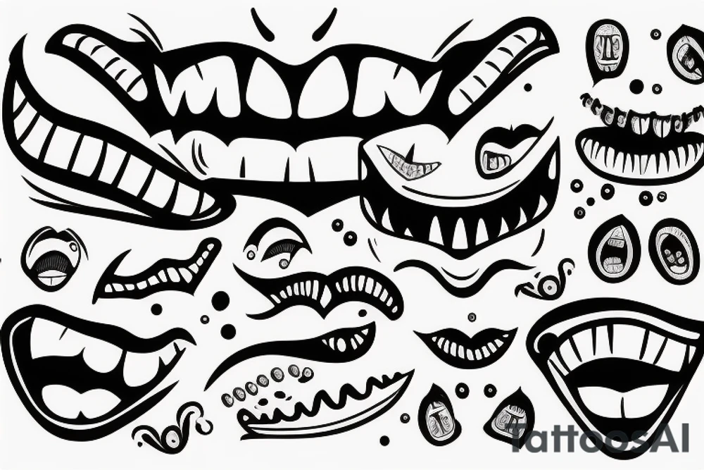 teeth in the mouth tattoo idea