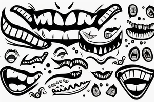 teeth in the mouth tattoo idea