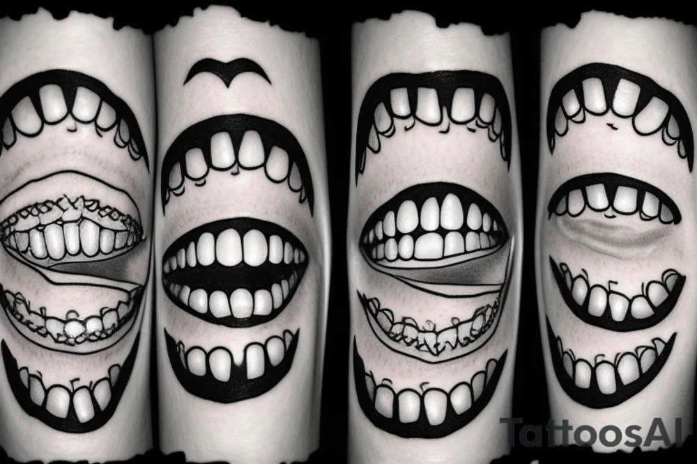teeth in the mouth tattoo idea