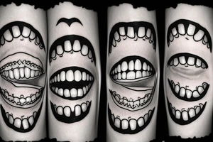 teeth in the mouth tattoo idea