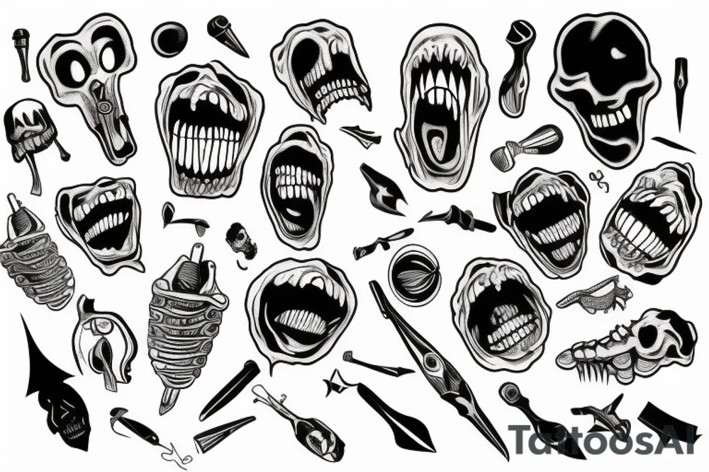 a tooth that screams in pain tattoo idea