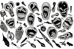 a tooth that screams in pain tattoo idea