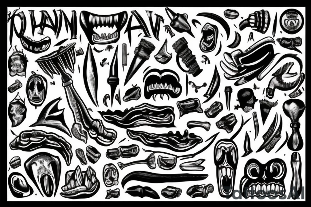 a tooth that screams in pain tattoo idea