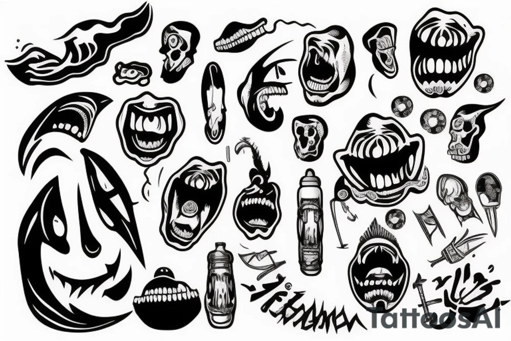 a tooth that screams in pain tattoo idea
