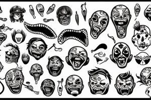 tooth c with a face that screams in pain tattoo idea