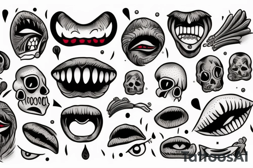 one c tooth with a face that screams in pain tattoo idea one c tooth with a face that screams in pain tattoo idea