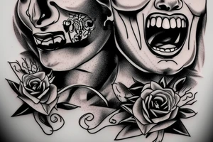 one c tooth with a face that screams in pain tattoo idea