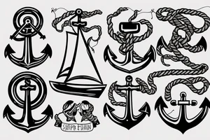 anchor with sail tattoo idea