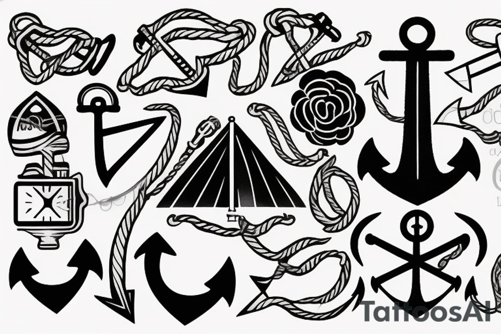 anchor with sail tattoo idea
