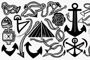 anchor with sail tattoo idea