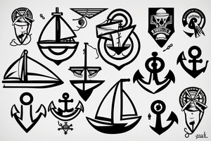 anchor with sail tattoo idea