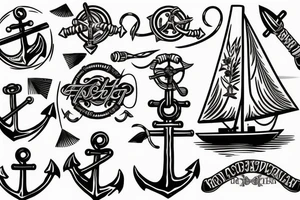 anchor with sail tattoo idea