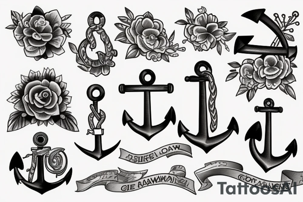 a girl with an anchor in hawaii tattoo idea