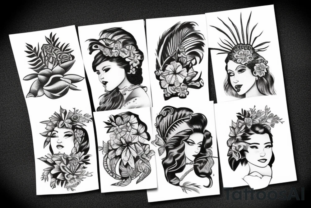 hawaiian girl tattoo idea