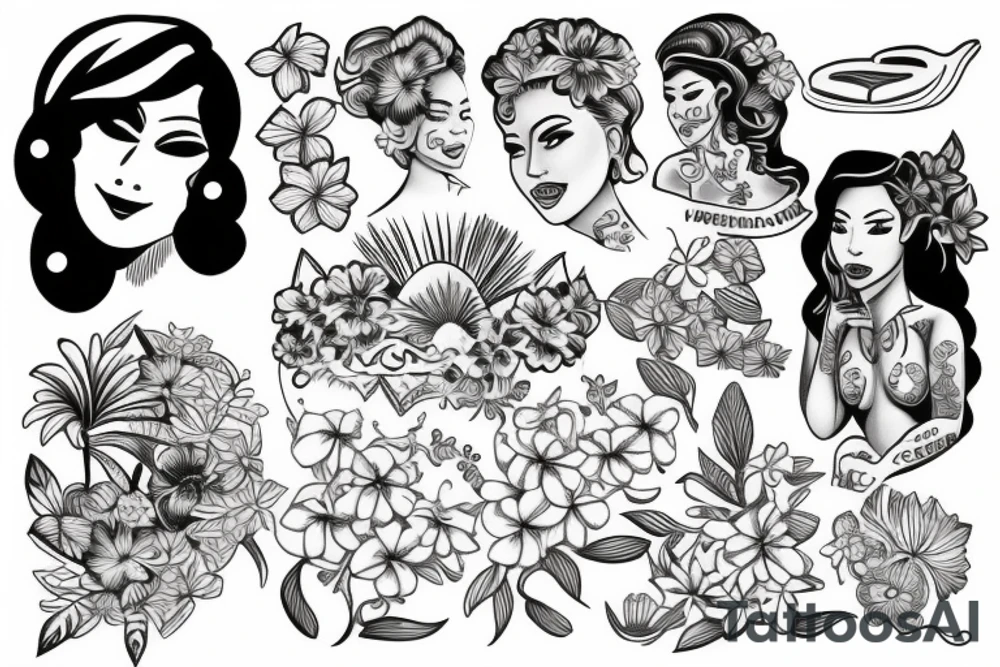 hawaiian girl tattoo idea