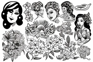 hawaiian girl tattoo idea