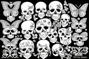 butterfly with a skull pattern on the wings tattoo idea
