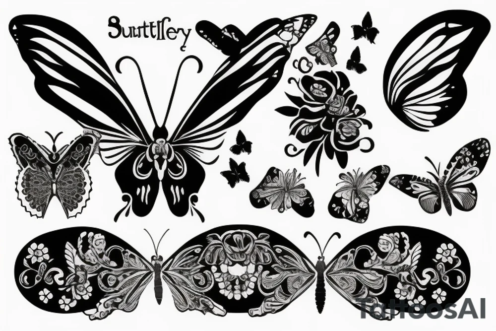 butterfly with a skull pattern on the wings tattoo idea