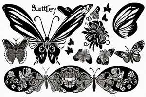 butterfly with a skull pattern on the wings tattoo idea