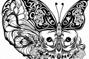 butterfly with a skull pattern on the wings tattoo idea