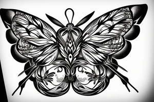 butterfly with a skull pattern on the wings tattoo idea