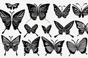 butterfly with a skull pattern on the wings tattoo idea