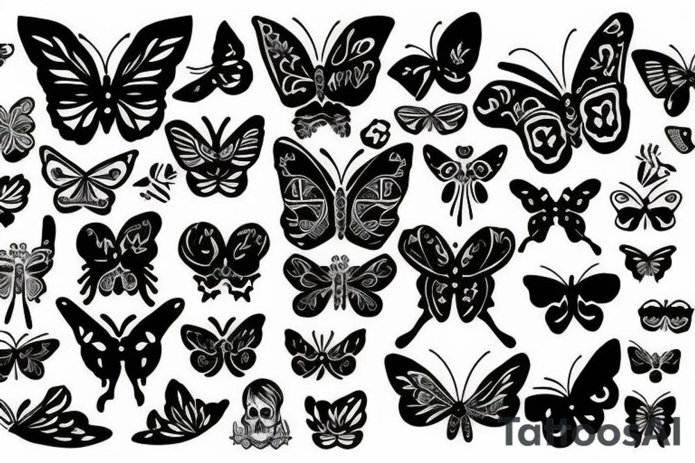 butterfly with a skull pattern on the wings tattoo idea