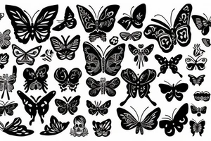 butterfly with a skull pattern on the wings tattoo idea