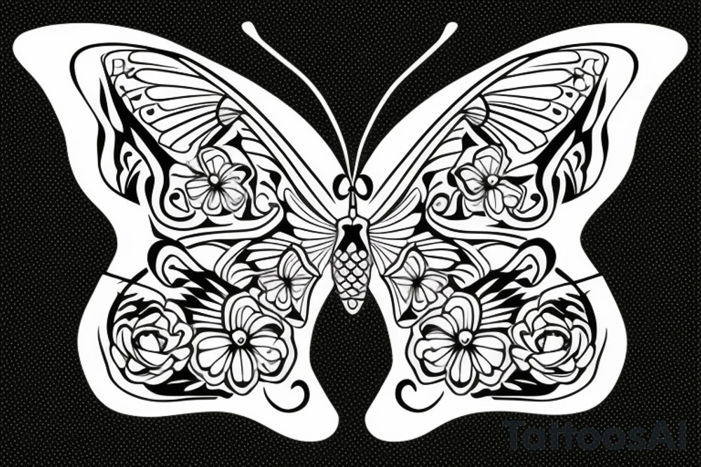 butterfly with a skull pattern on the wings tattoo idea