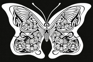 butterfly with a skull pattern on the wings tattoo idea
