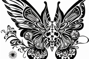butterfly with a skull pattern on the wings tattoo idea