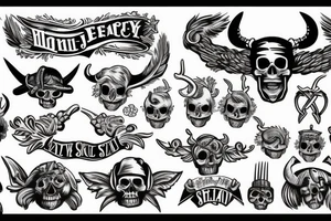 skull with horns tattoo idea