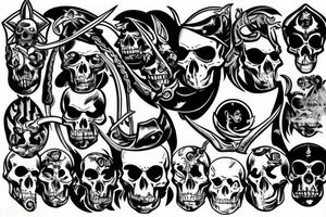 pirate's skull with horns tattoo idea