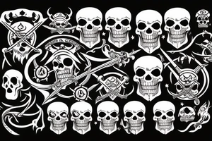 pirate's skull with horns tattoo idea