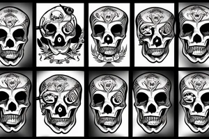 pirate's skull with horns tattoo idea
