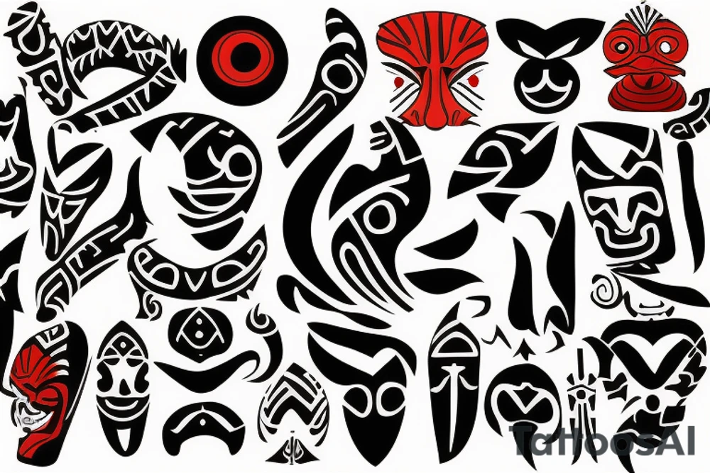 New Zealand jade  Maori hei tiki
red round eyes head tilted legs bent and crossed tattoo idea