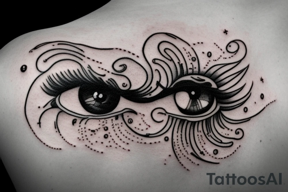 cloud eye rain tattoo idea