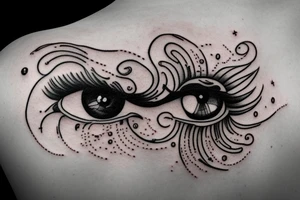 cloud eye rain tattoo idea
