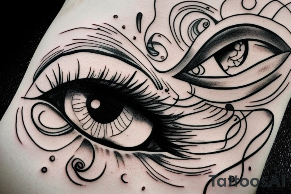 cloud eye rain tattoo idea