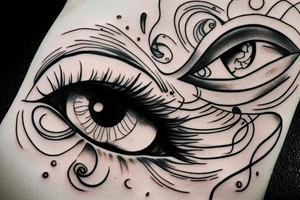 cloud eye rain tattoo idea