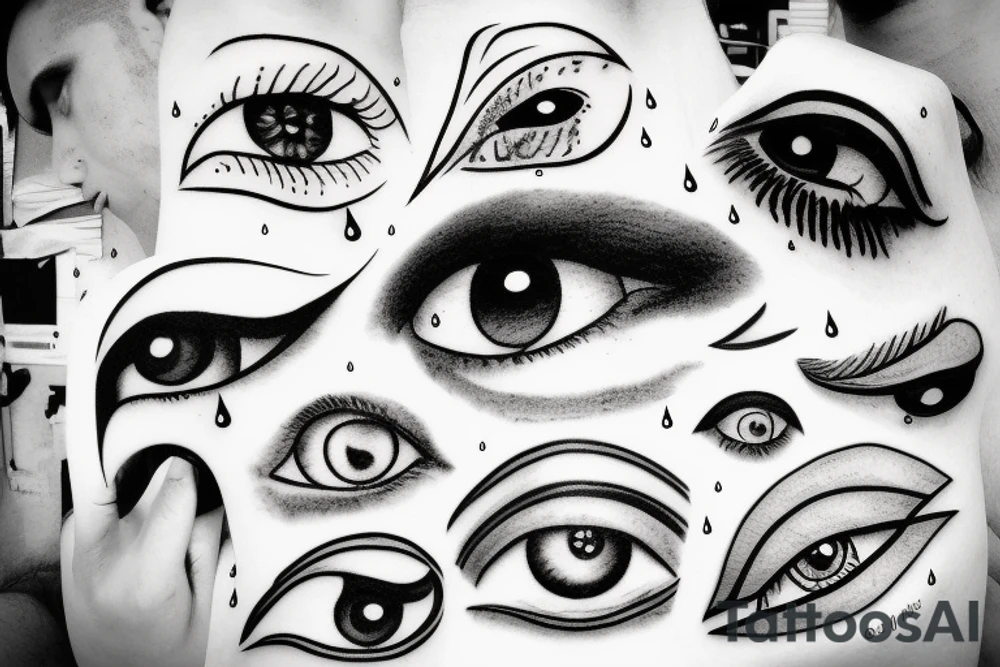 cloud eye rain tattoo idea
