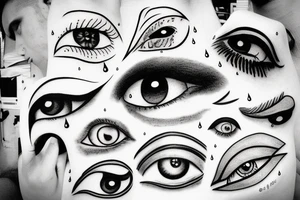 cloud eye rain tattoo idea