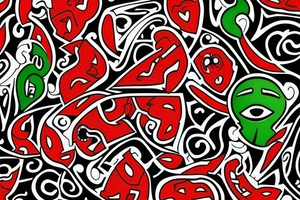 New Zealand jade  Maori hei tiki
red round eyes head tilted legs bent and crossed tattoo idea
