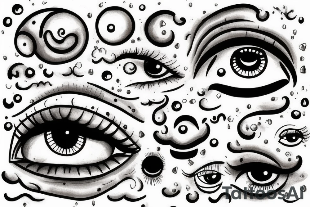 cloud eye rain tattoo idea