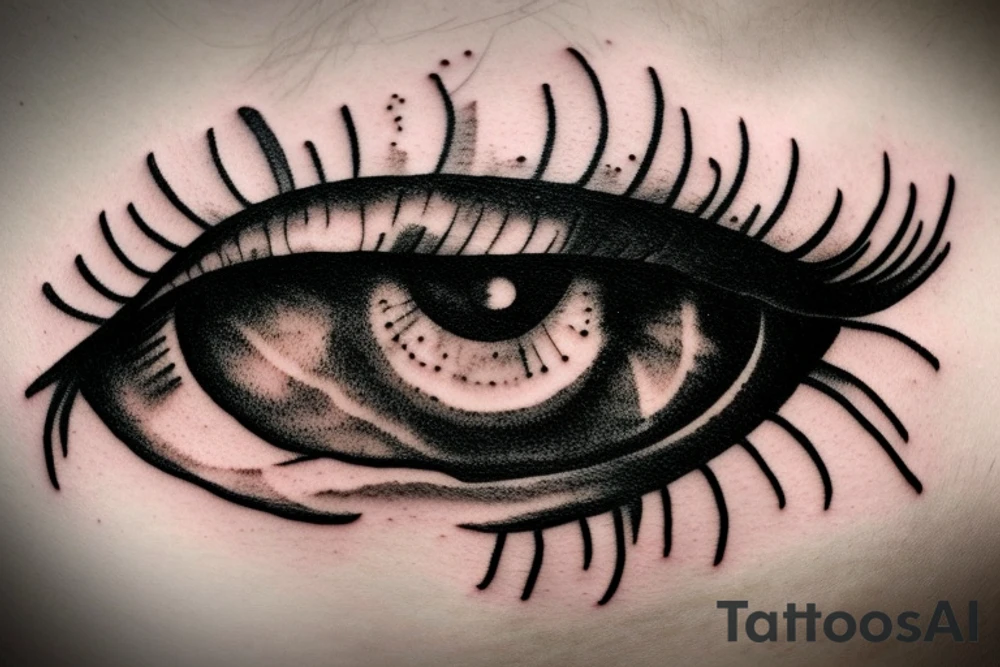 cloud eye rain tattoo idea