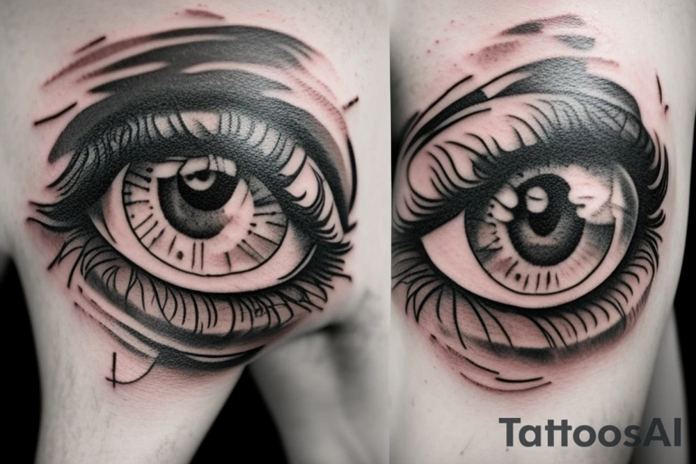 cloud eye rain tattoo idea