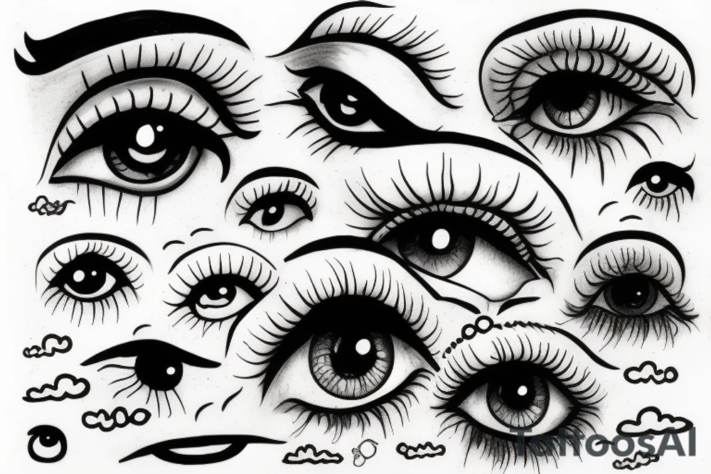 cloud eye rain tattoo idea