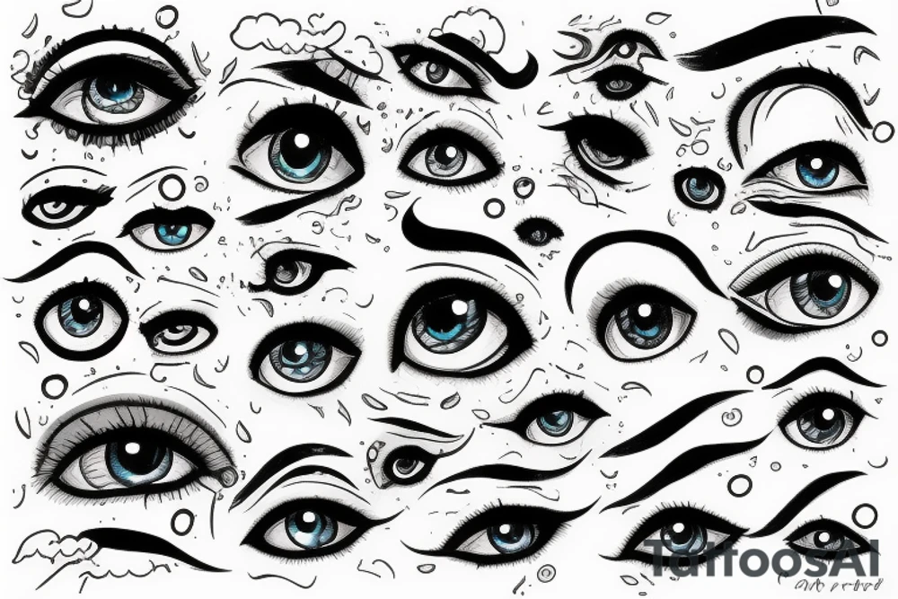 cloud eye rain tattoo idea
