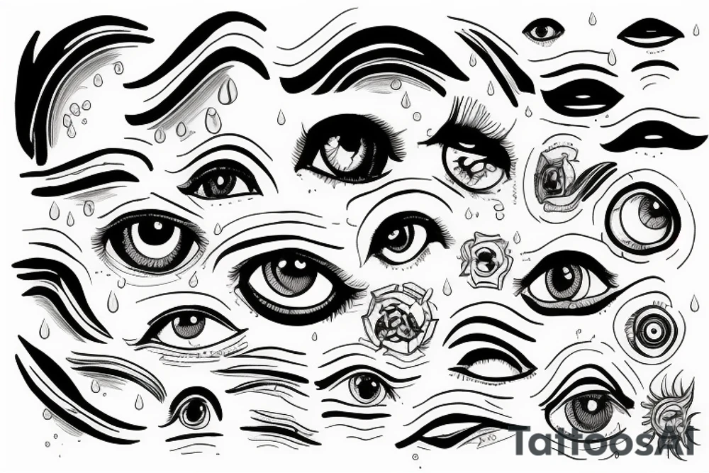 cloud eye rain tattoo idea